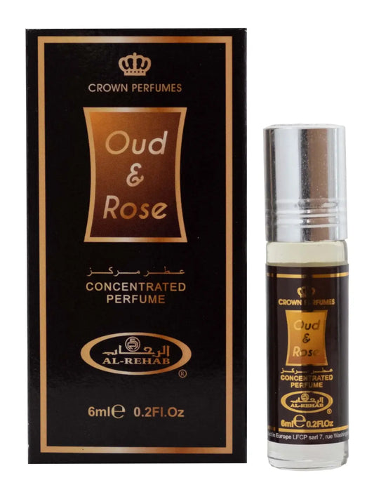 Al Rehab Oud & Rose 6ml Concentrated Perfume Oil Roll On